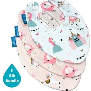 Princess Bundle of 3 Waterproof Dribble Bibs