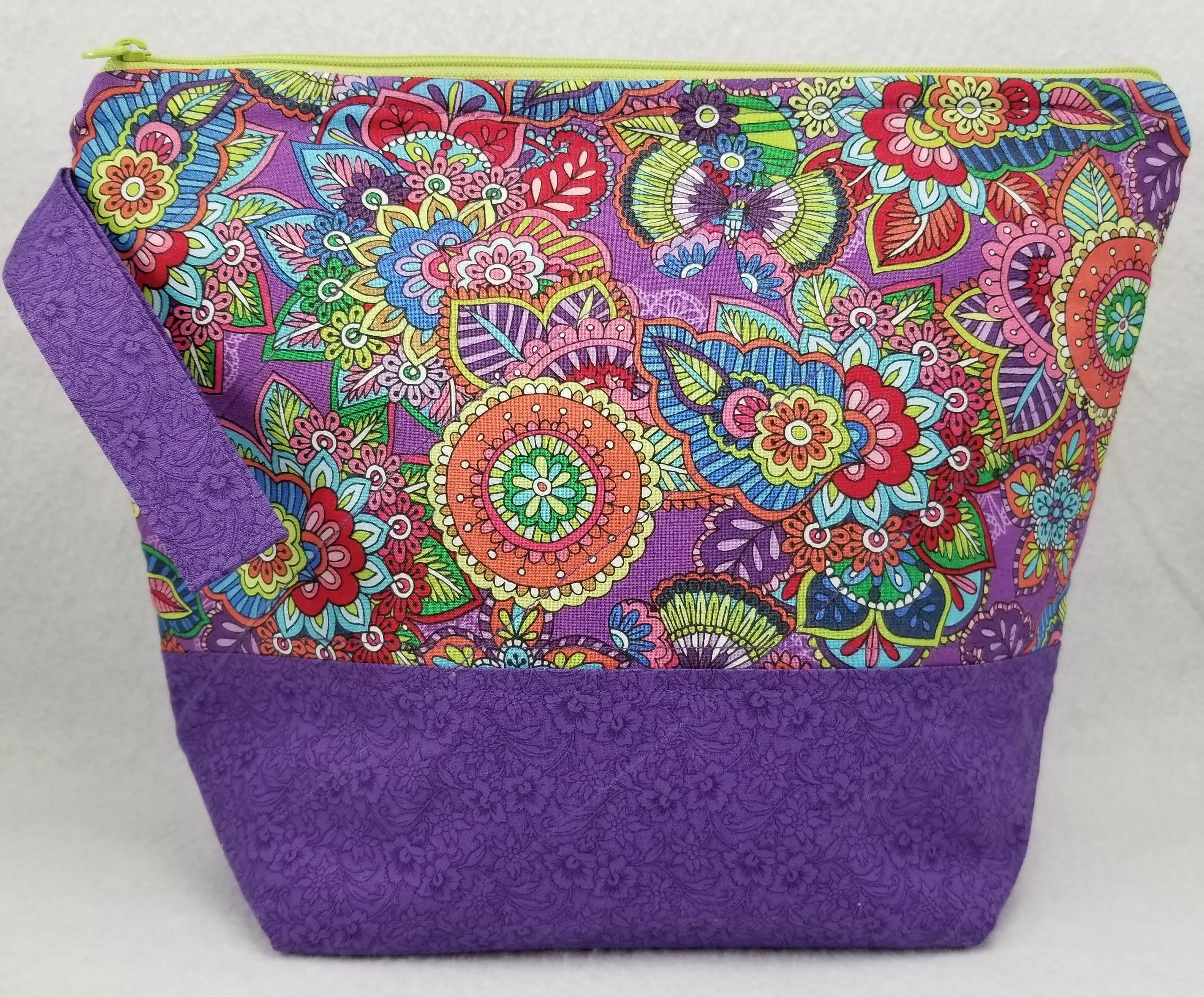 Purple Flowers - Project Bag - Medium