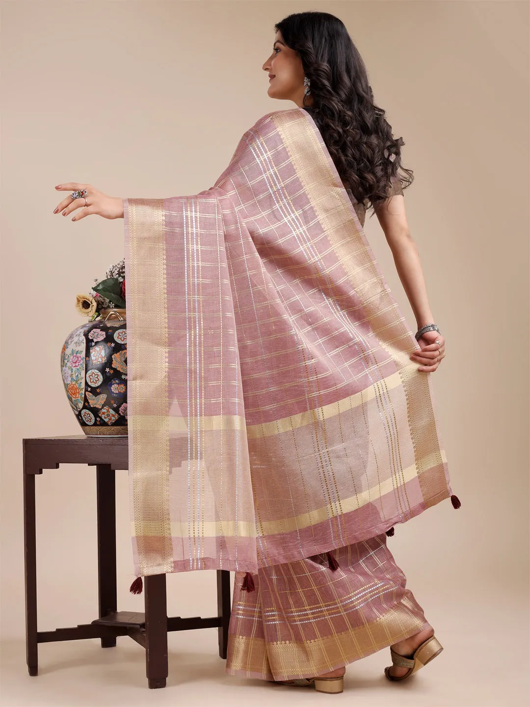 Purple Organza Saree