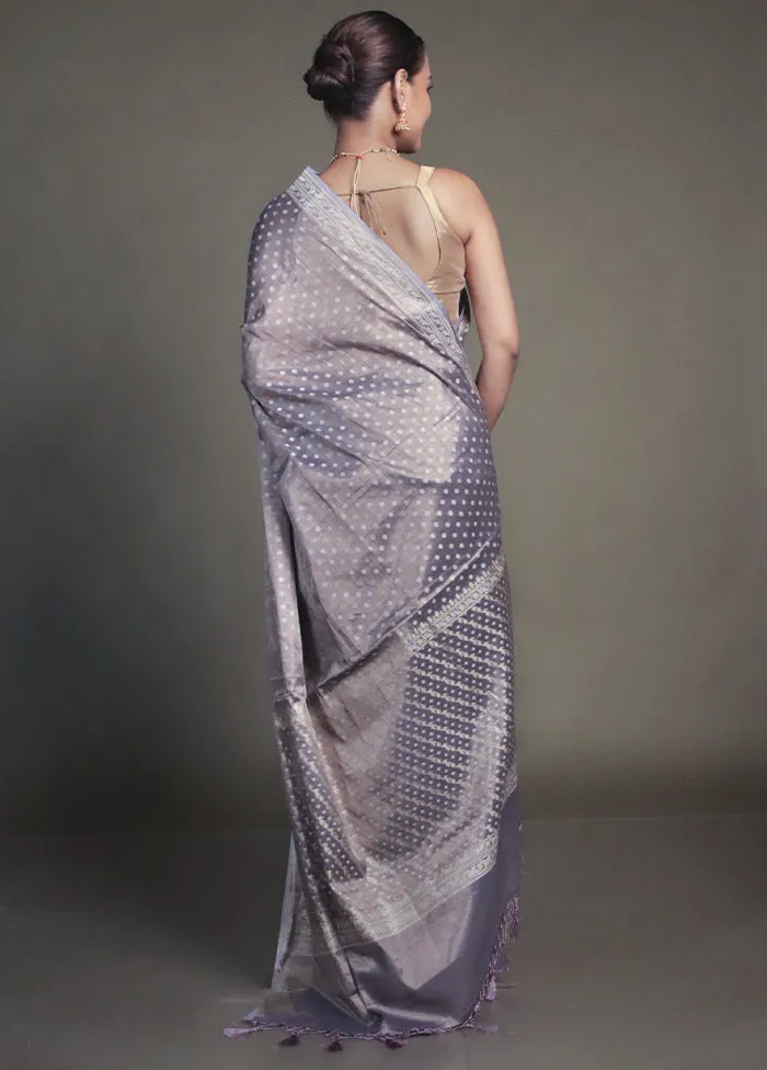 Purple Tissue Silk Saree With Blouse Piece