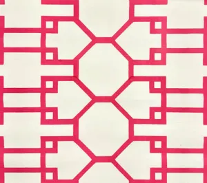 Quadrille Fabric: Brighton - Custom Magenta on Tinted Belgian Linen / Cotton
