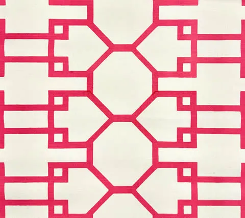 Quadrille Fabric: Brighton - Custom Magenta on Tinted Belgian Linen / Cotton