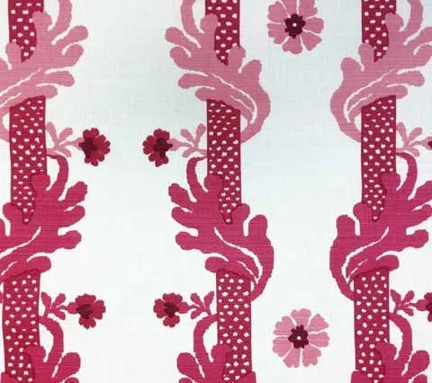 Quadrille Fabric: Henriot Stripe - Custom Roses on Tinted Belgian Linen / Cotton