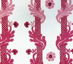 Quadrille Fabric: Henriot Stripe - Custom Roses on Tinted Belgian Linen / Cotton