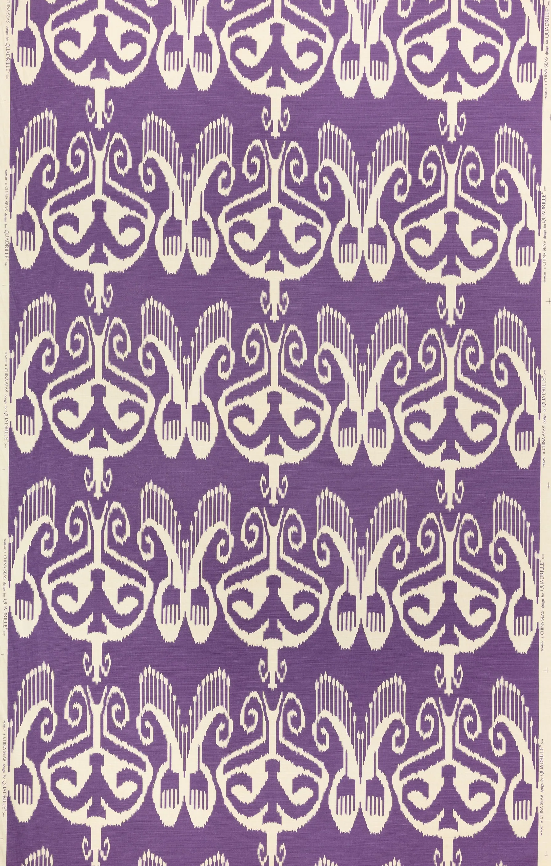 Quadrille Fabric: Nomad - Custom Purple on Tinted Belgian Linen / Cotton