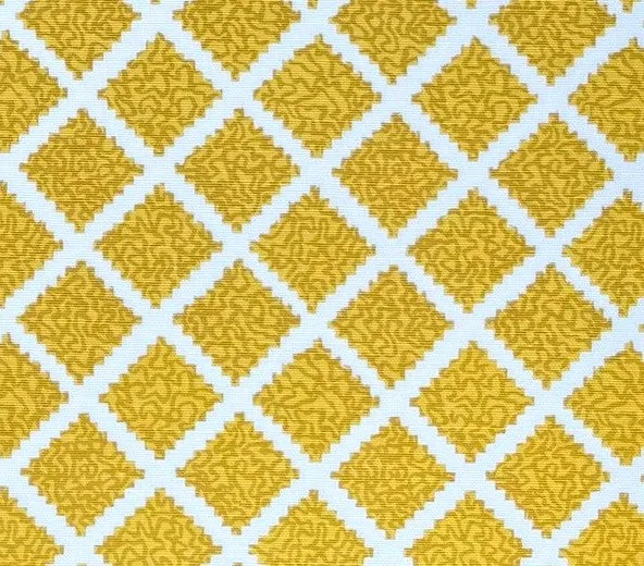 Quadrille Fabric: Shanghai - Custom Sunflower on White Belgian Linen / Cotton