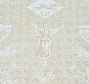 Quadrille Fabrics: Excelsior - Custom Ground /Color -Custom Taupe on White L/C