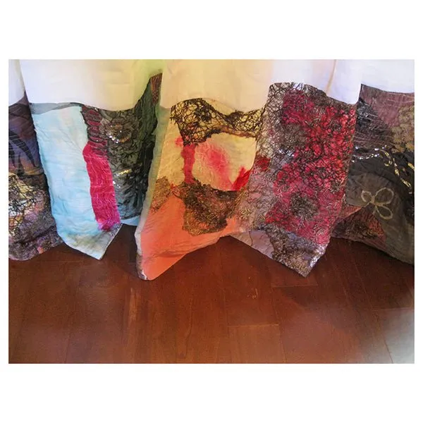 Quilted Curtain Border - Color Block Curtains - Set of 2