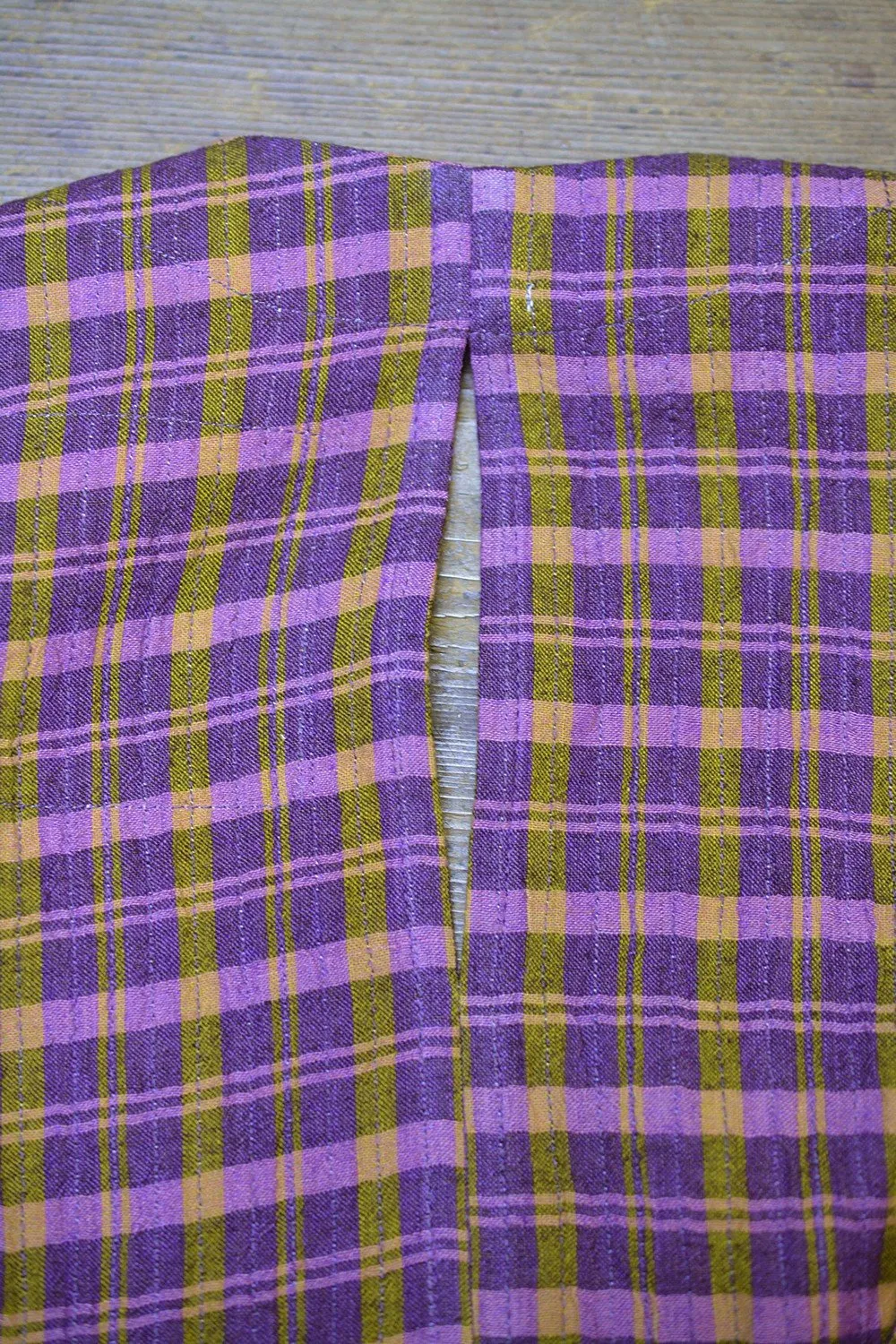 Quilted Khadi Blouse - Grape & Gold