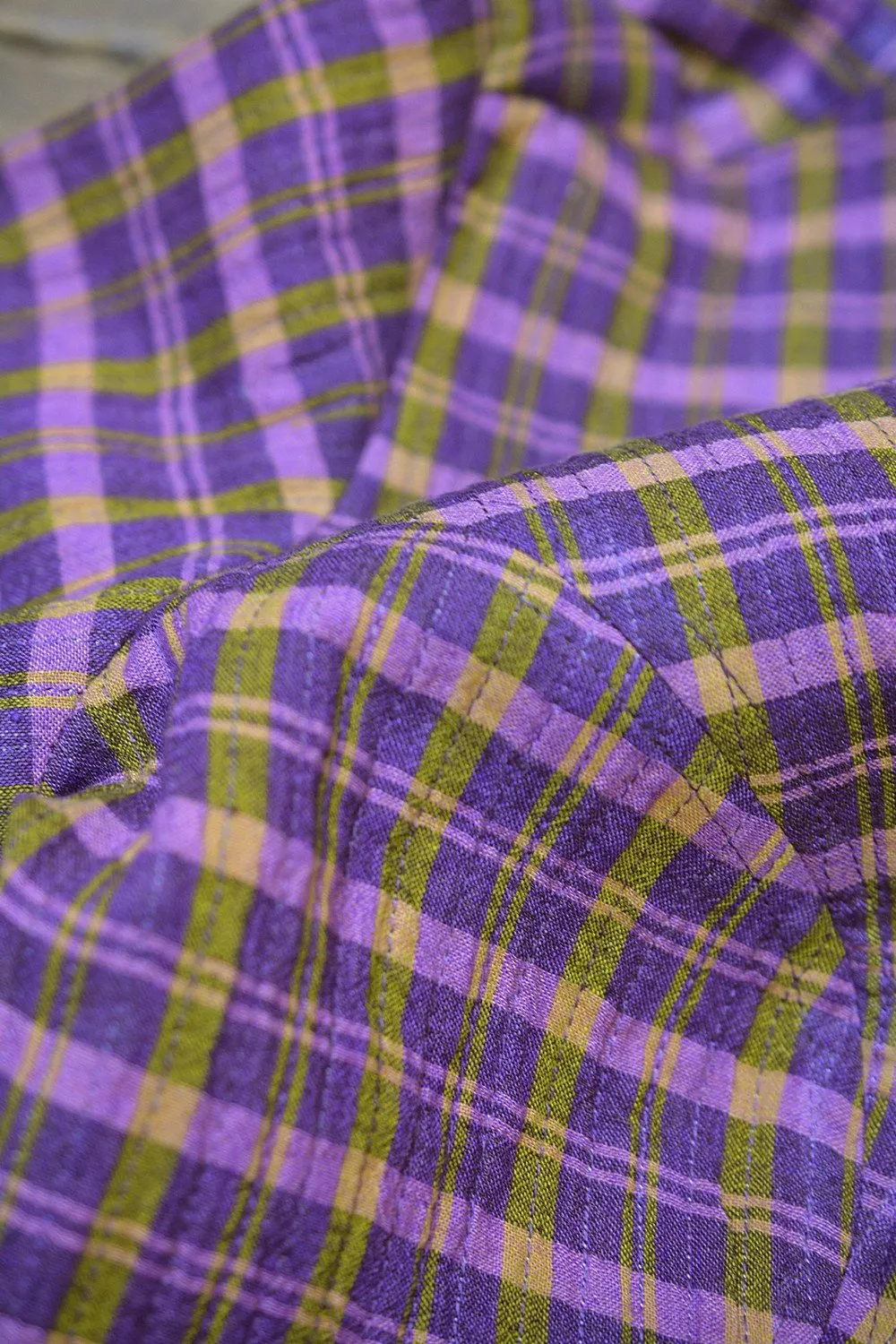 Quilted Khadi Blouse - Grape & Gold