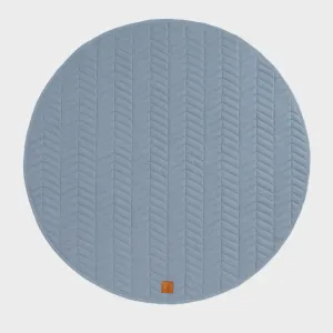 Quilted Reversible Linen Playmat - Slate Blue
