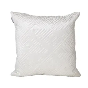 Quilted White Decorative Throw Pillow