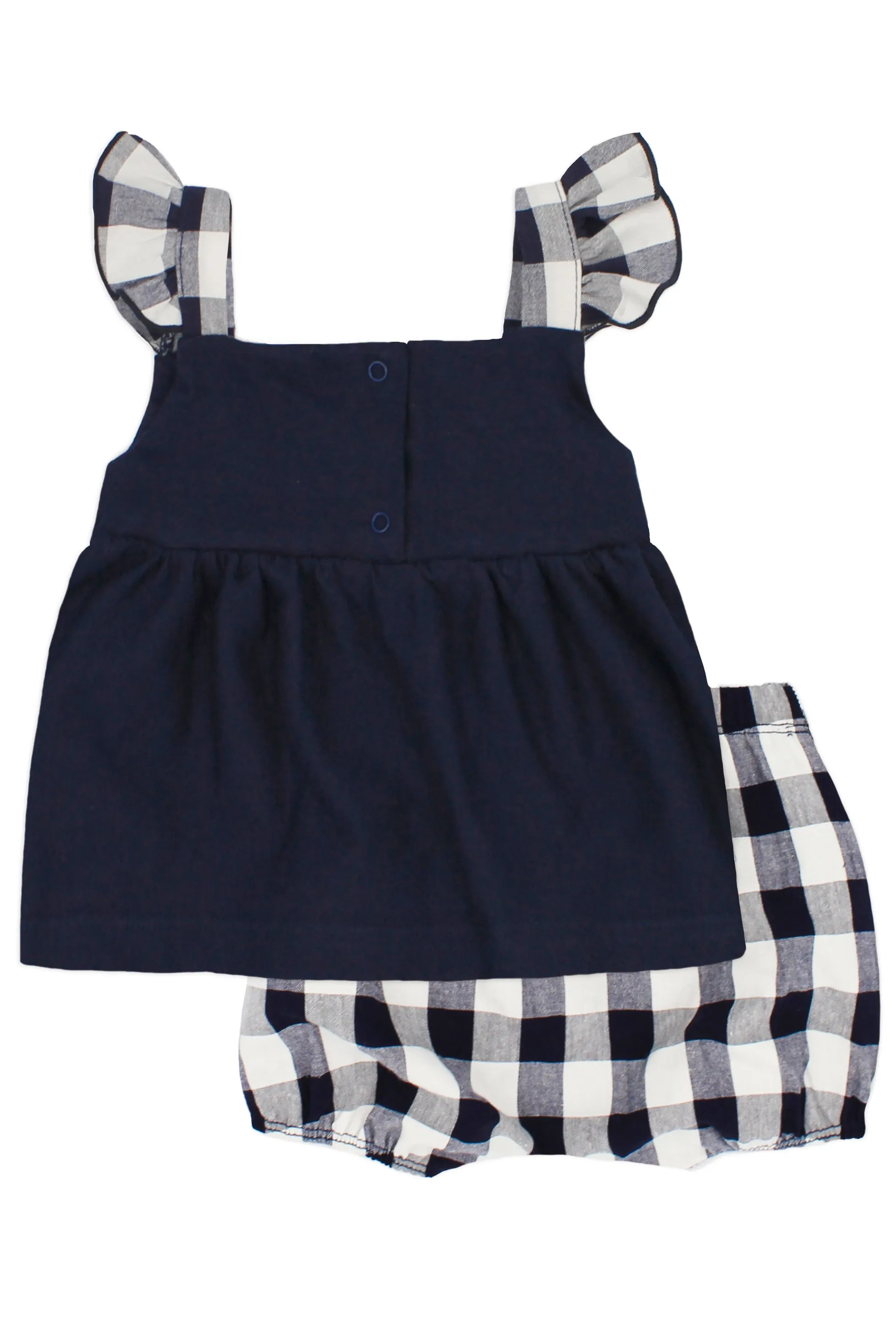 "Elsie" Navy Gingham Blouse & Bloomers