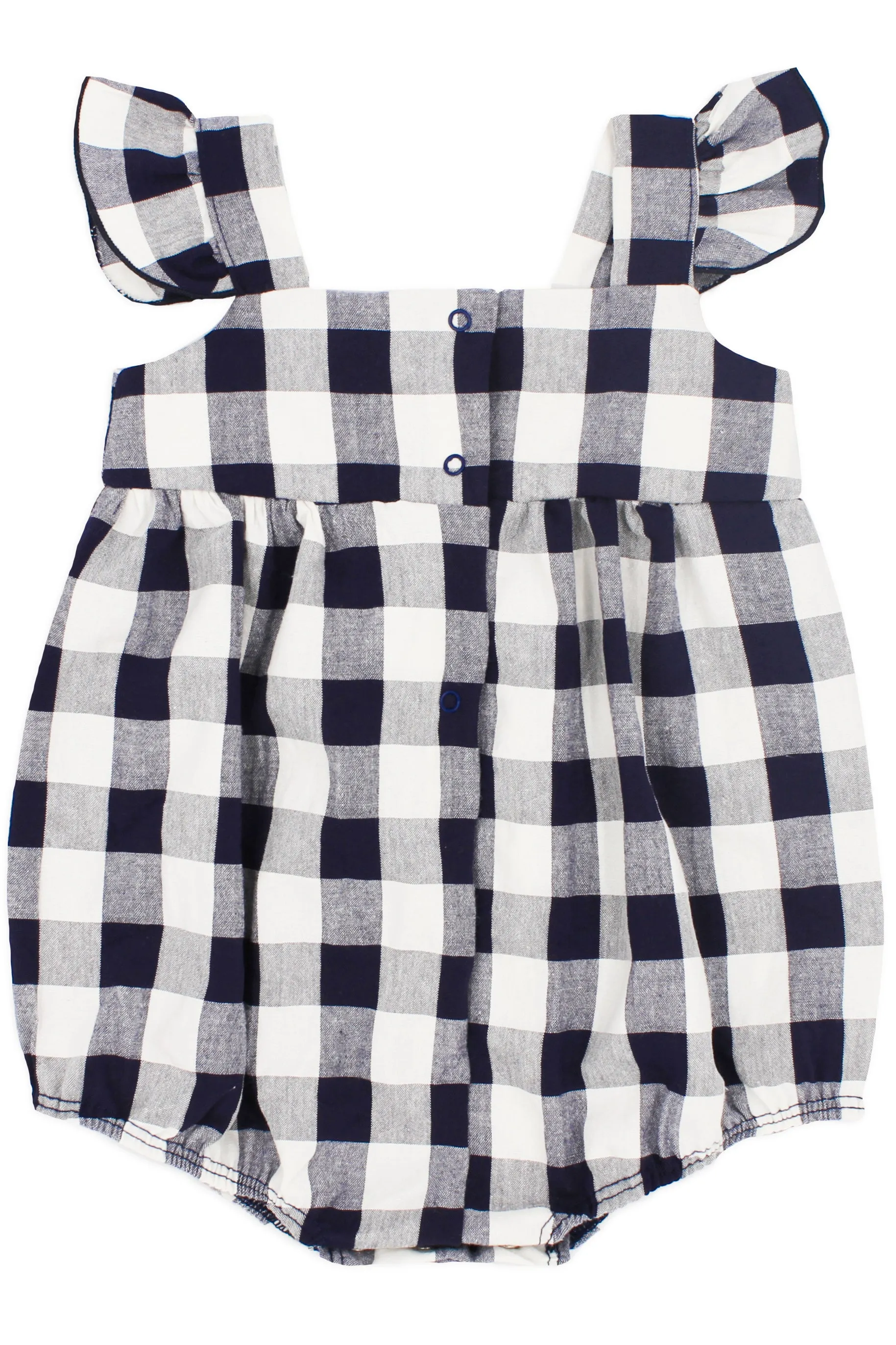 "Lillia" Navy Gingham Romper