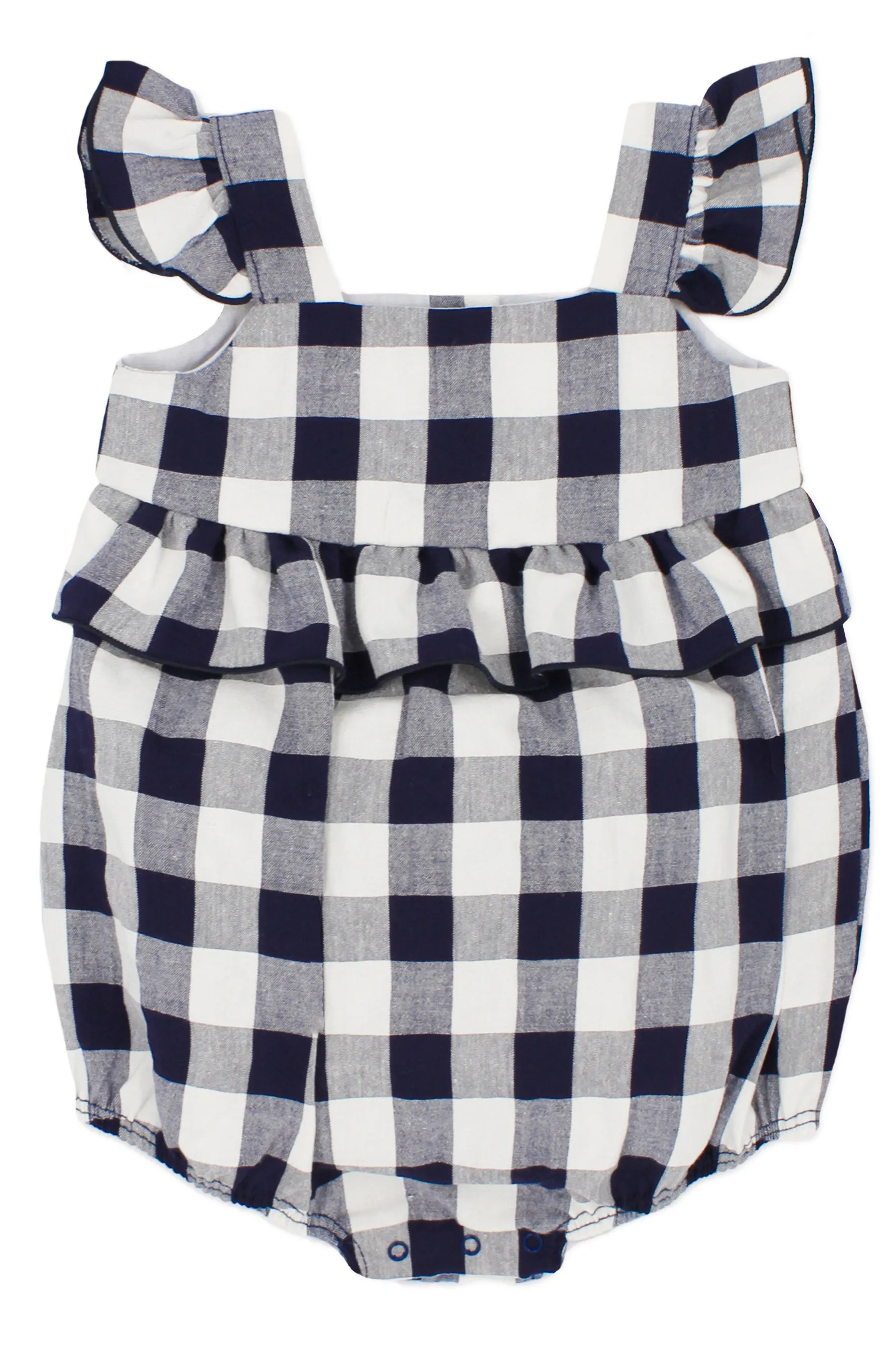 "Lillia" Navy Gingham Romper
