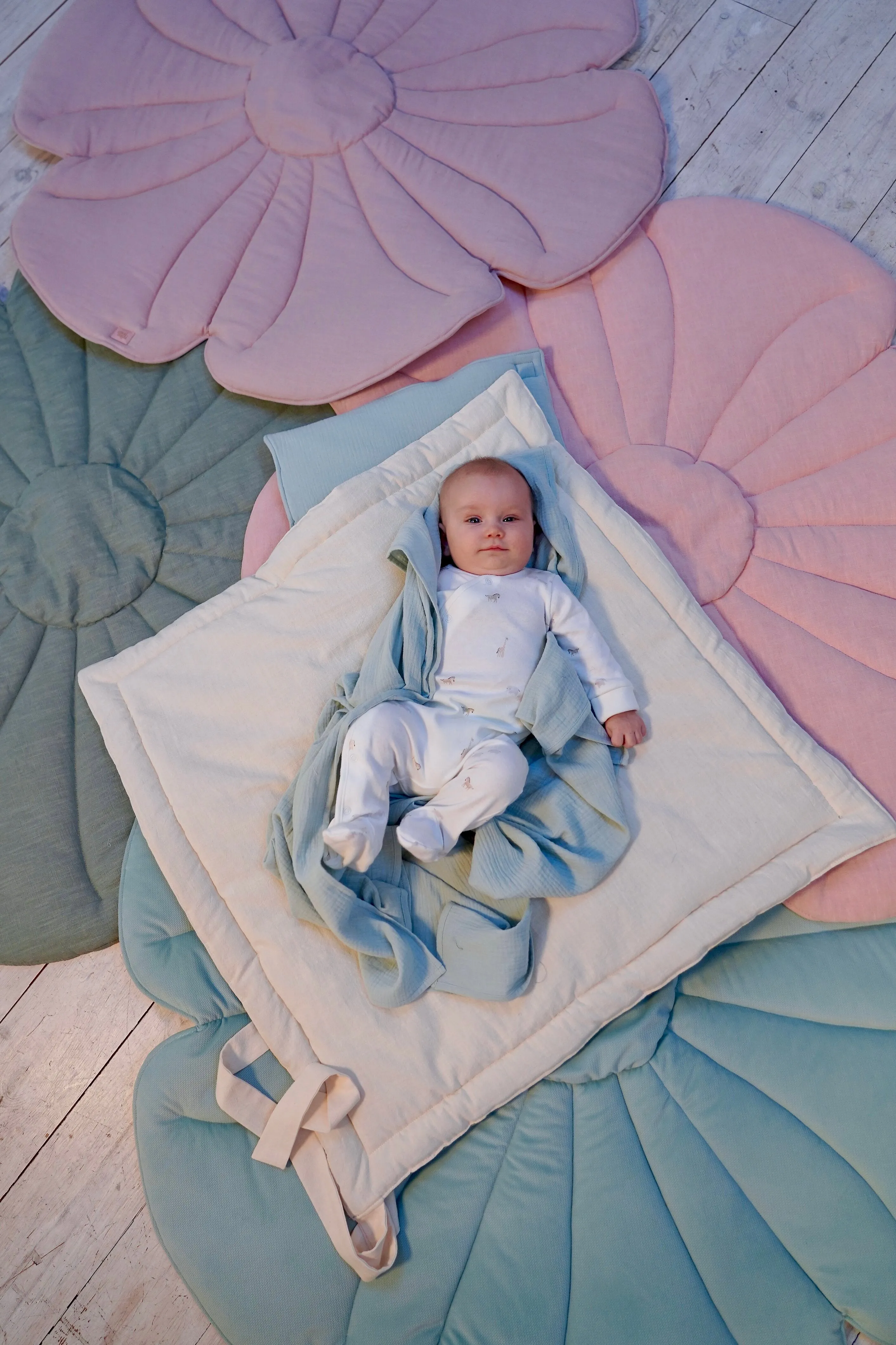 "Sand" Linen Flower Baby Horn