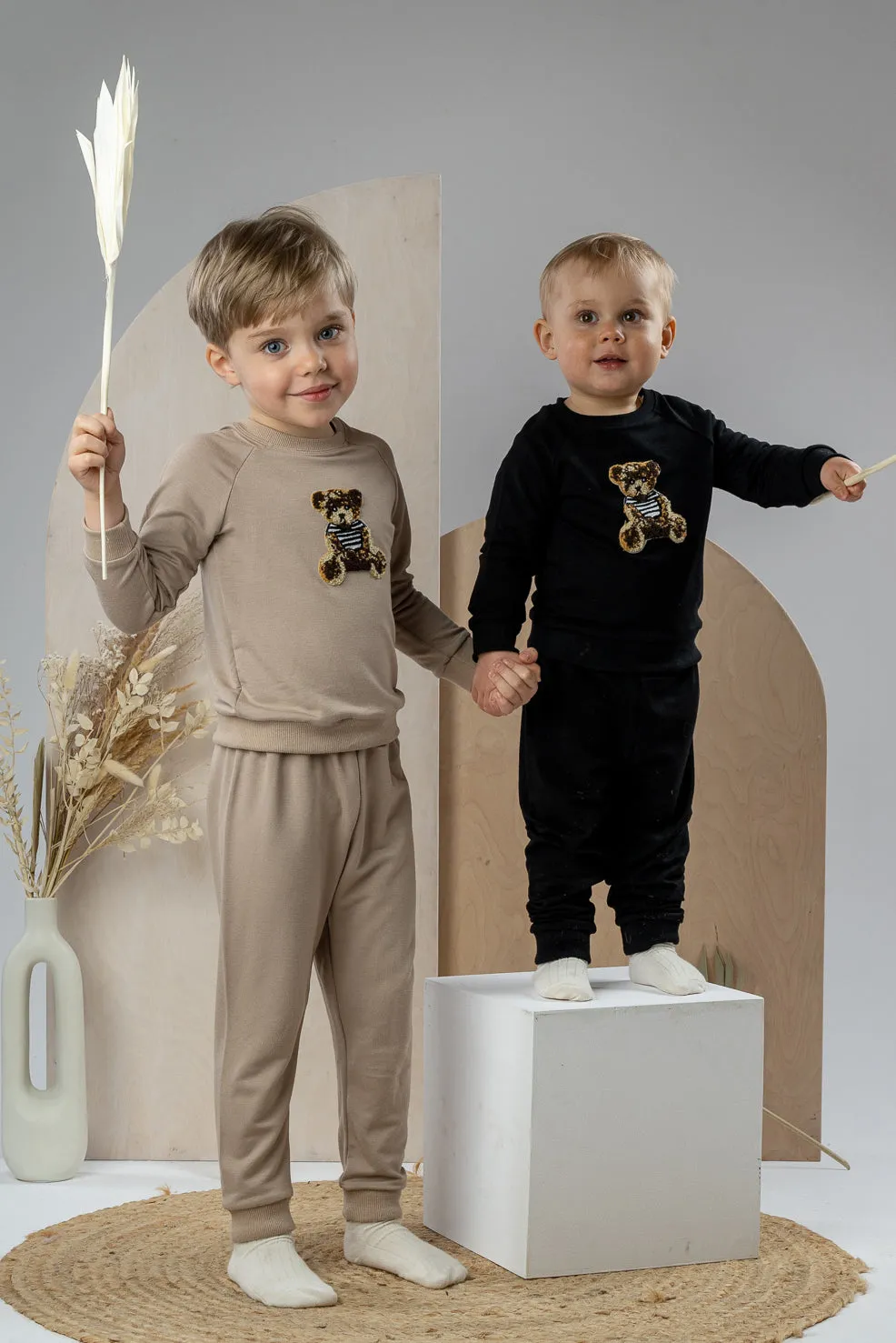 "Timothy" Black Bamboo Teddy Tracksuit