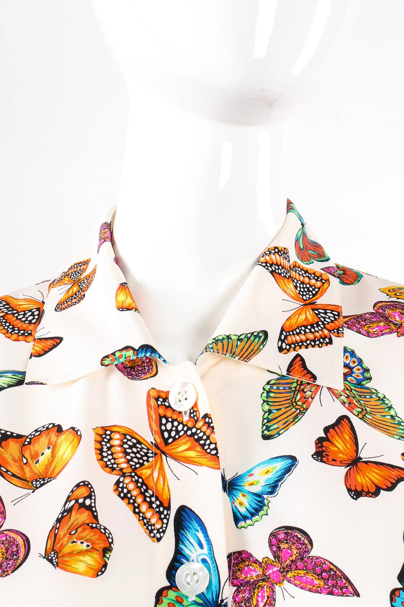 Rainbow Butterfly Silk Blouse