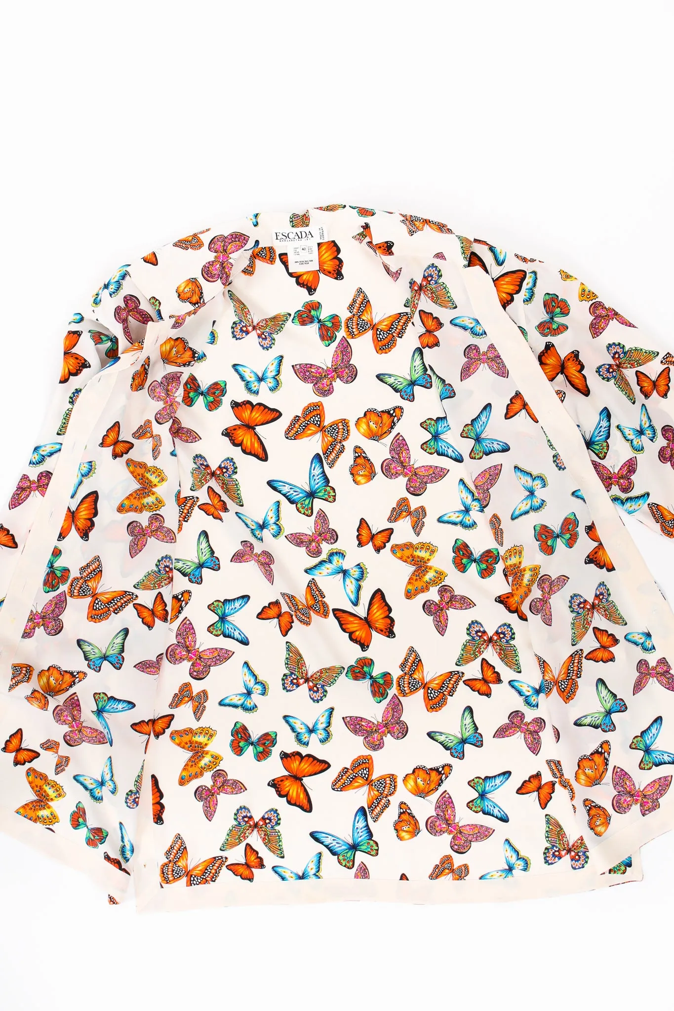 Rainbow Butterfly Silk Blouse