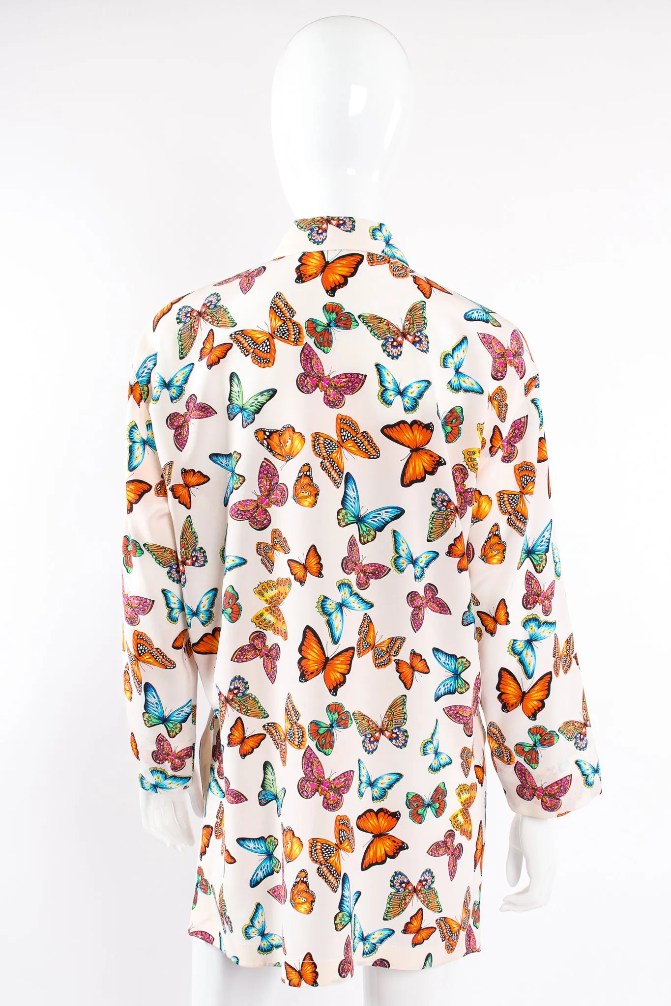 Rainbow Butterfly Silk Blouse