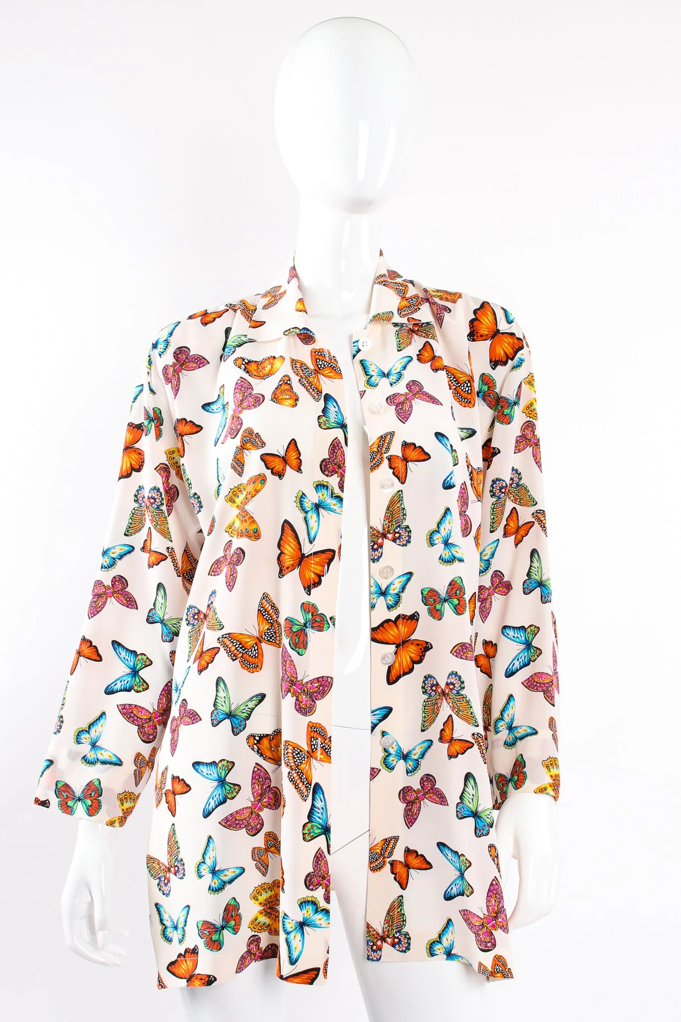 Rainbow Butterfly Silk Blouse