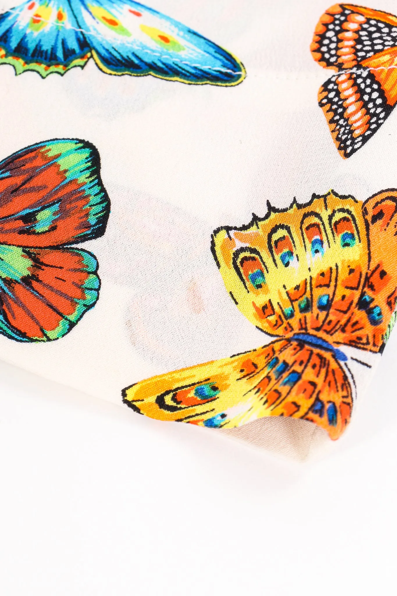 Rainbow Butterfly Silk Blouse