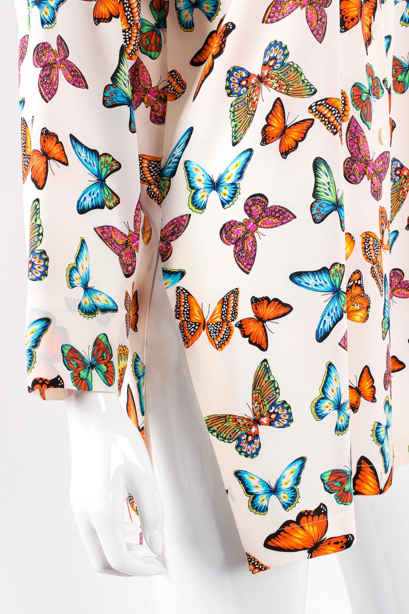 Rainbow Butterfly Silk Blouse