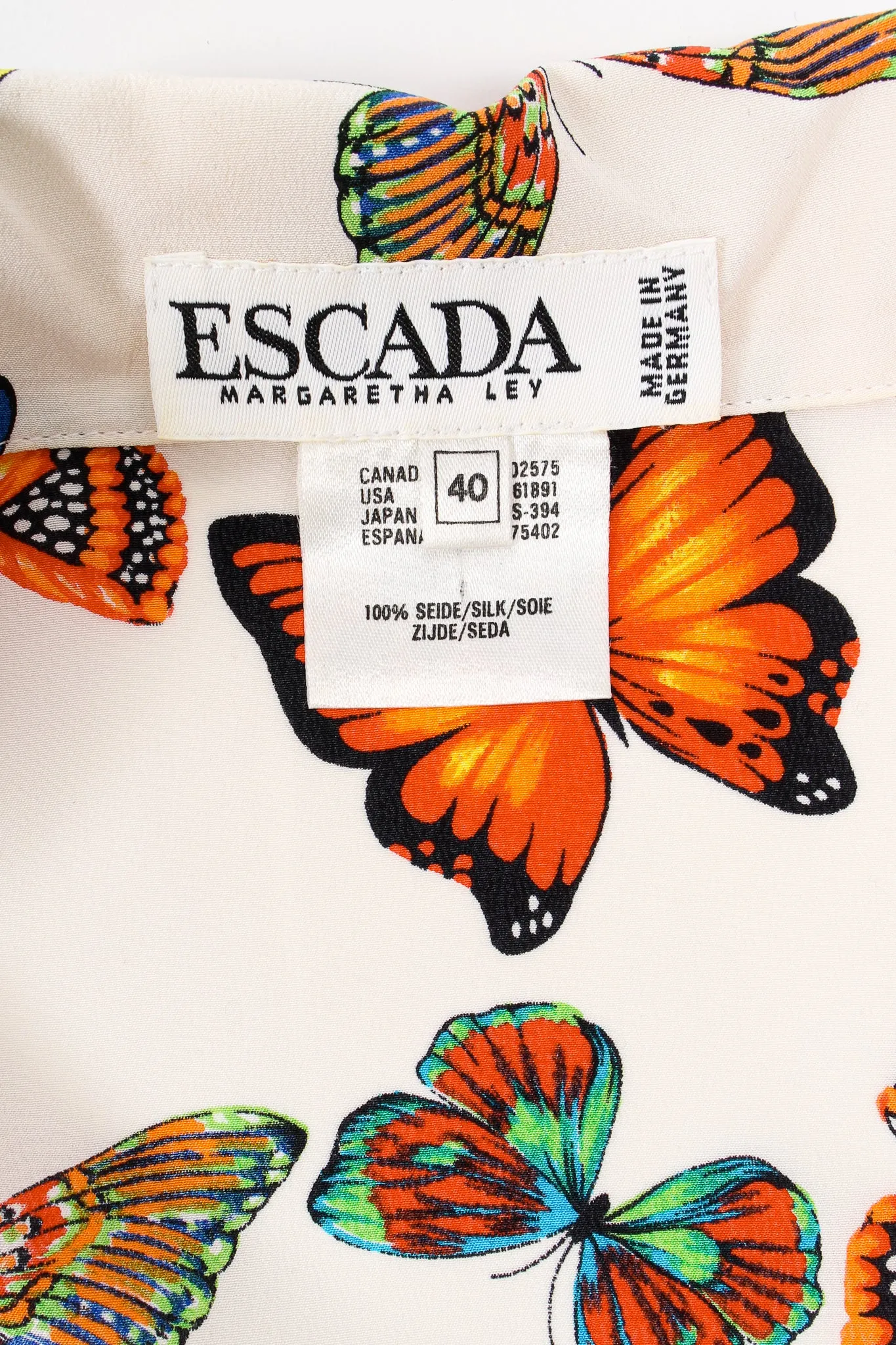 Rainbow Butterfly Silk Blouse