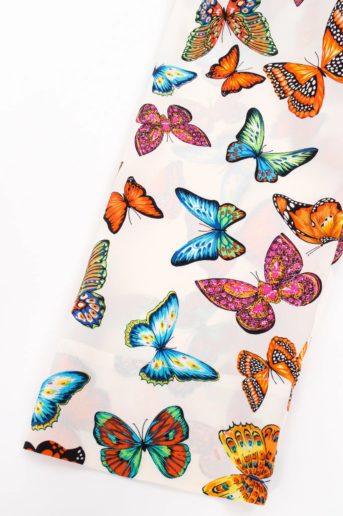 Rainbow Butterfly Silk Blouse
