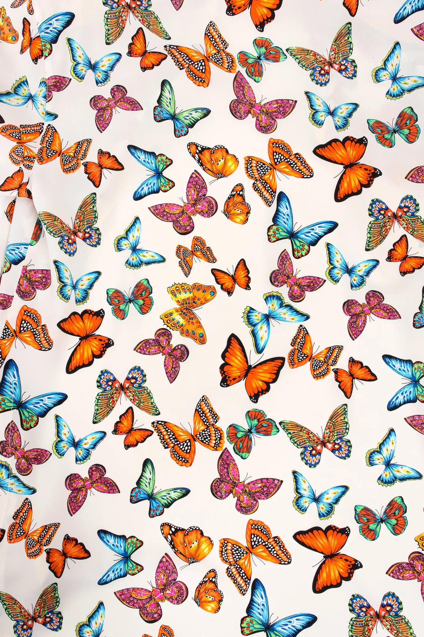 Rainbow Butterfly Silk Blouse