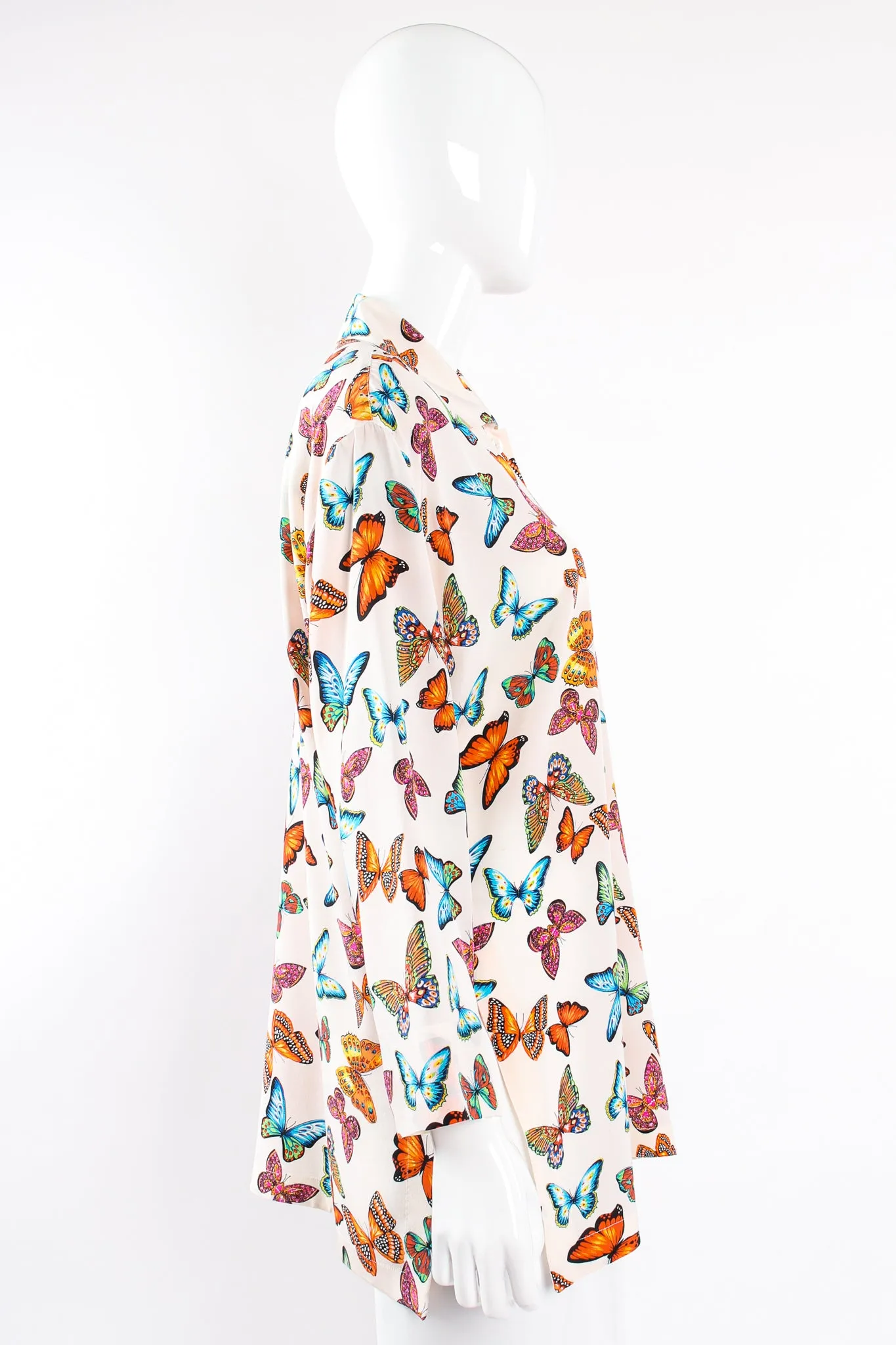 Rainbow Butterfly Silk Blouse