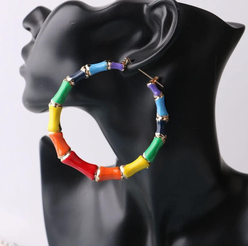 Rainbow Hoop Earrings