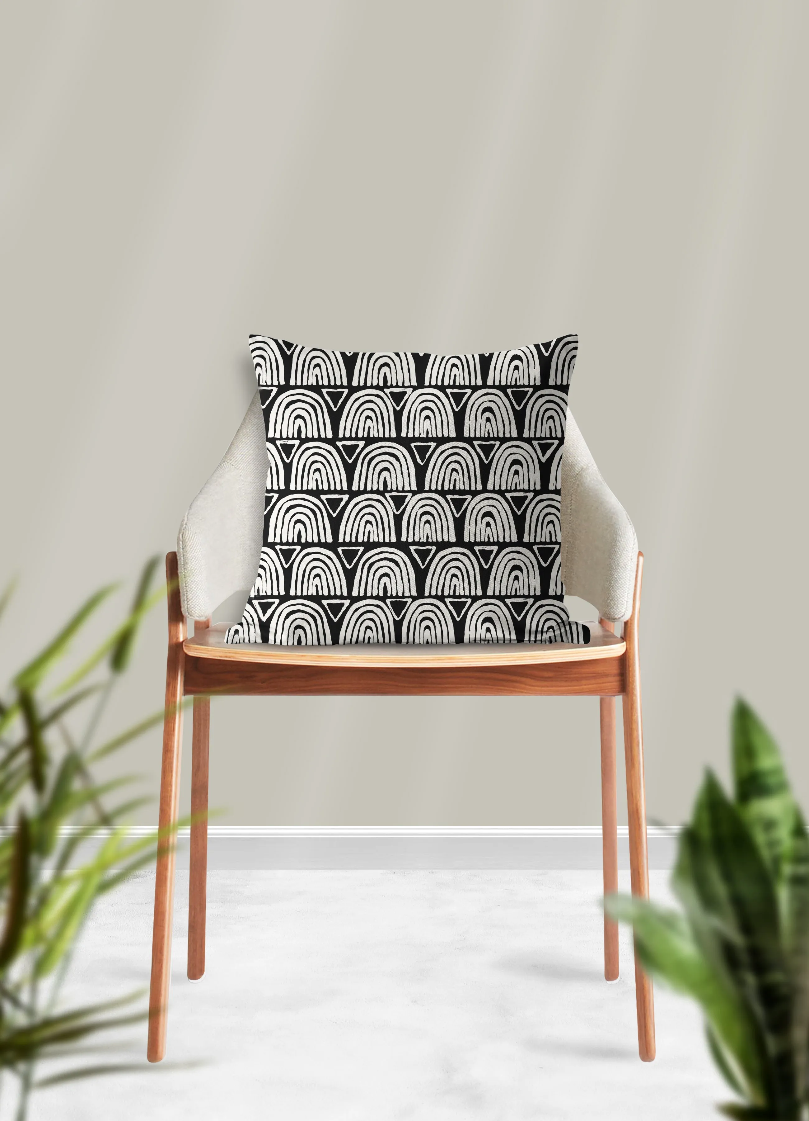 Rainbows and triangles pillow