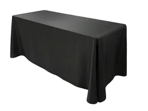 RECTANGULAR POLY LINEN W/ ROUNDED CORNERS | 90” x 156" - BLACK