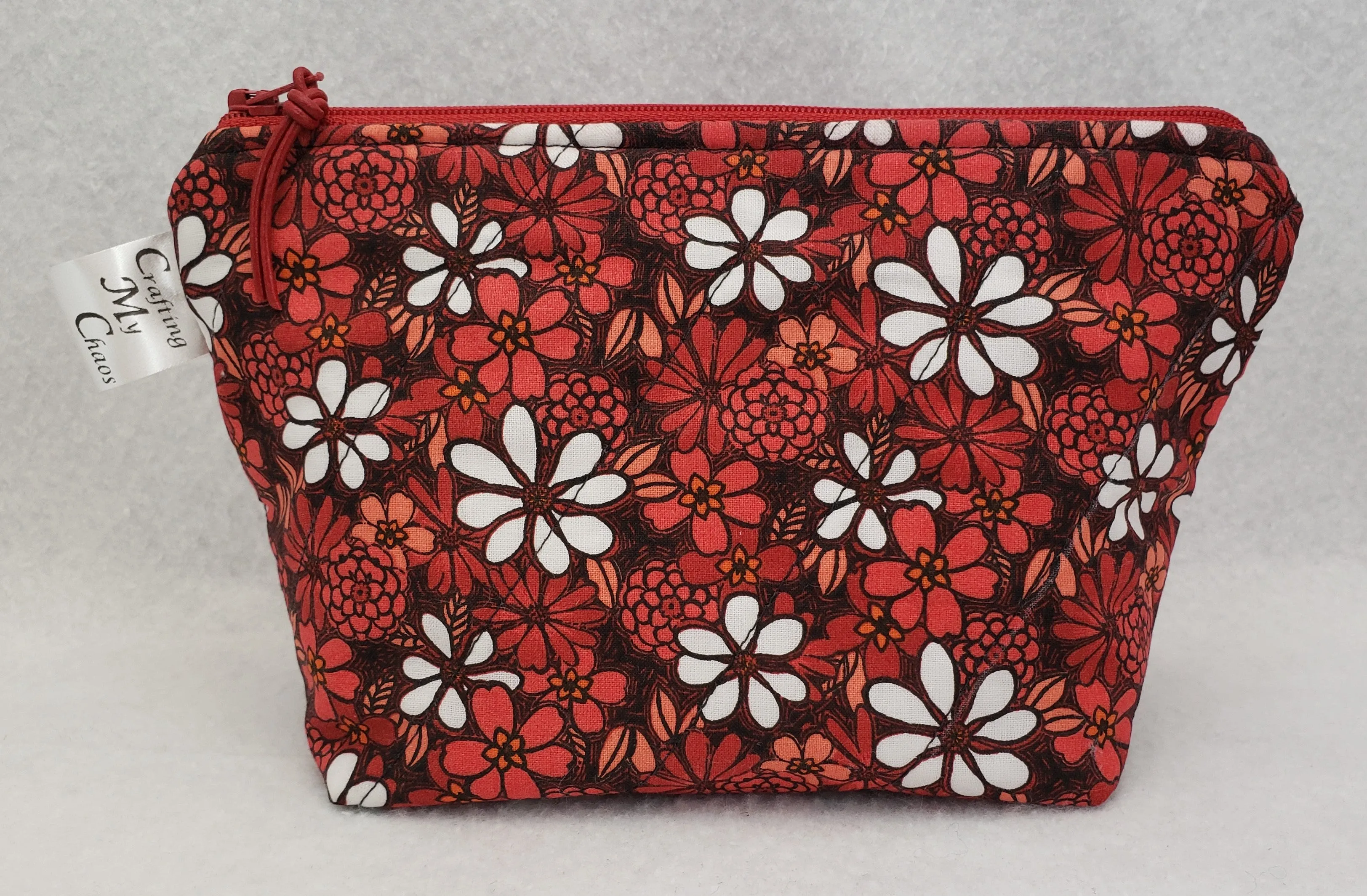 Red Flowers - Notions Bag