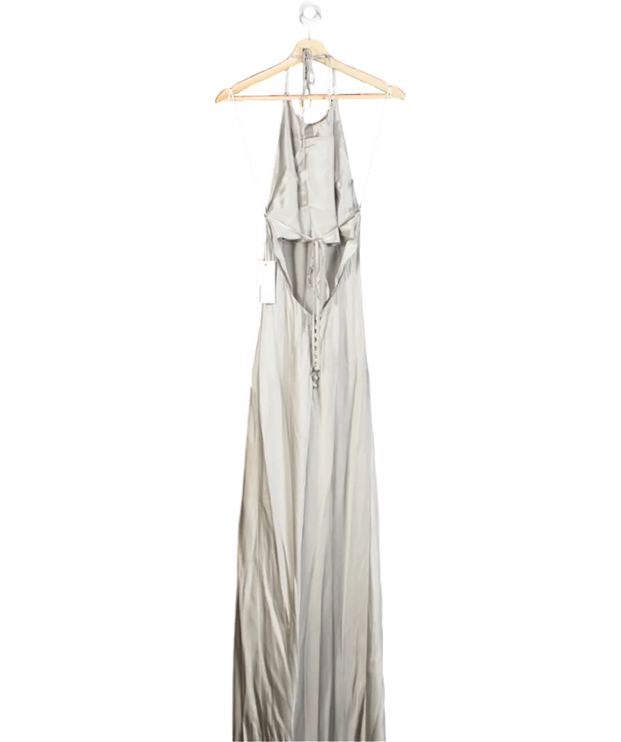 Reformation Grey Jeany Silk Dress UK S