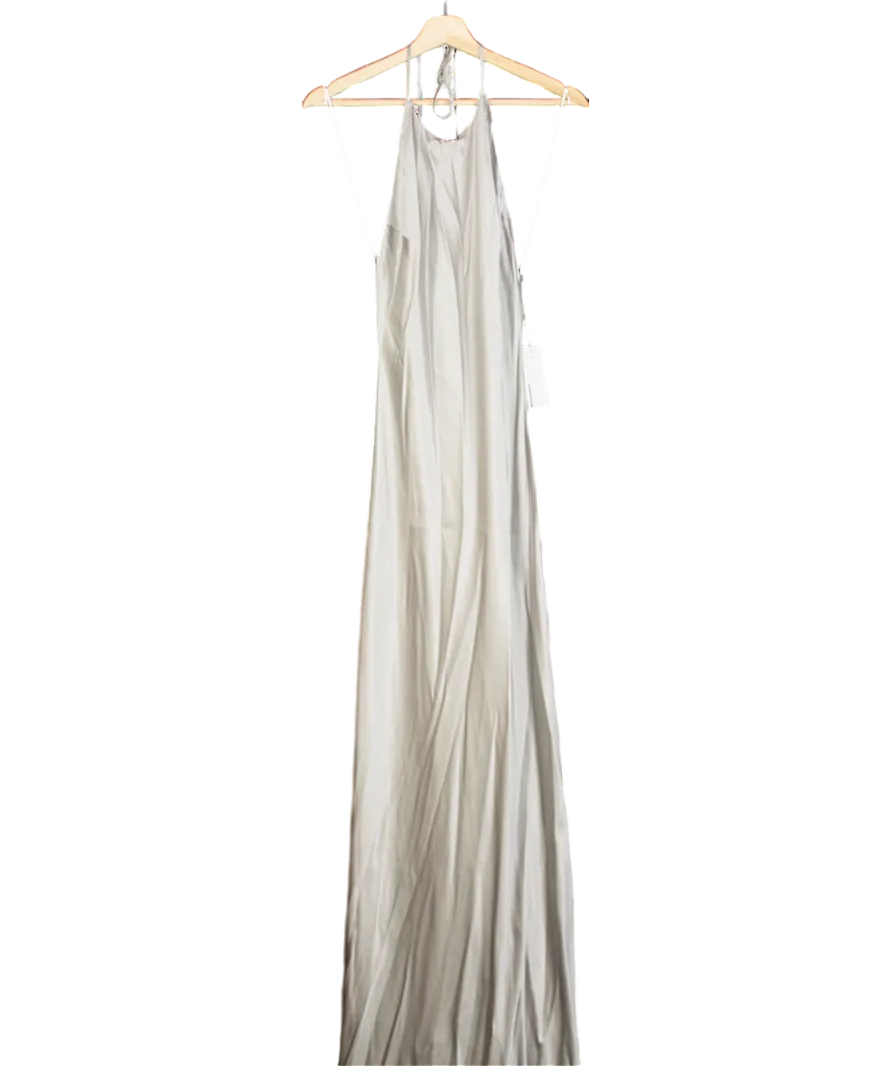 Reformation Grey Jeany Silk Dress UK S