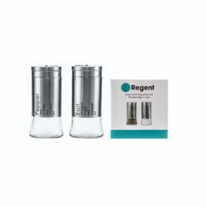 Regent Salt & Pepper Glass Shakers With Metal Coating - 2 Piece 125ml