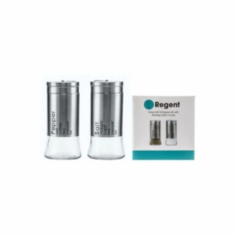 Regent Salt & Pepper Glass Shakers With Metal Coating - 2 Piece 125ml