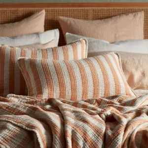 Reggie Pinstripe Organic Cotton Rectangular Cushion Cover (Butterscotch)