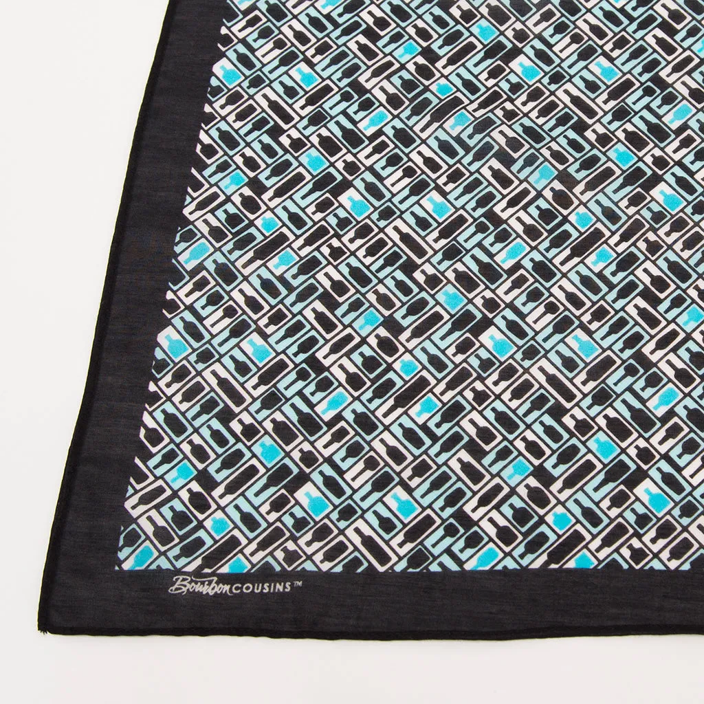 Retro Bourbon© Neckerchief | Black   Aqua