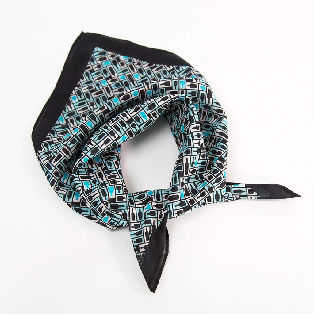 Retro Bourbon© Neckerchief | Black   Aqua