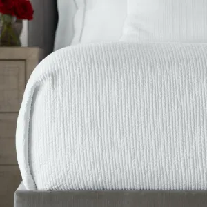 Retro Queen Coverlet White Cotton 96X98