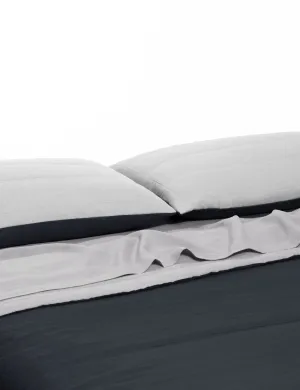 REVERSIBLE QUILTED BEDCOVER SET | CEMENT/CHARCOAL
