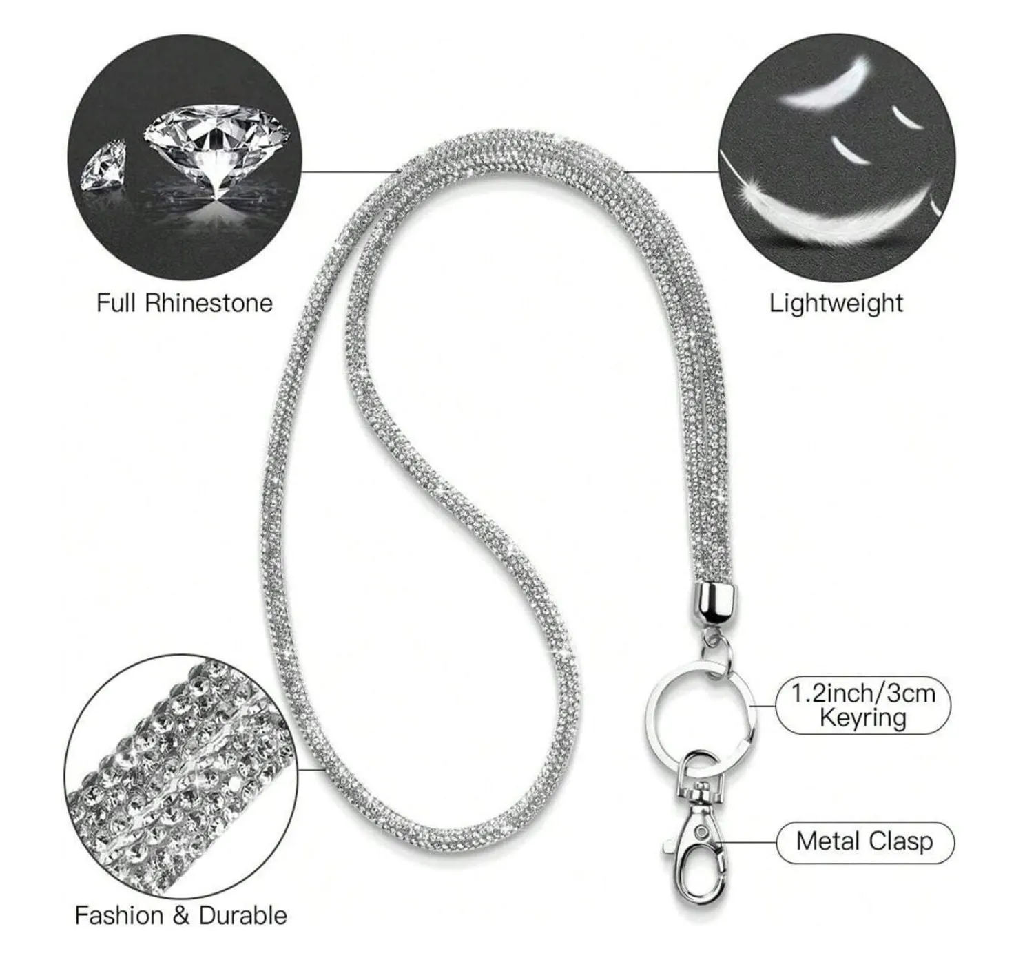Rhinestone Bling Lanyard