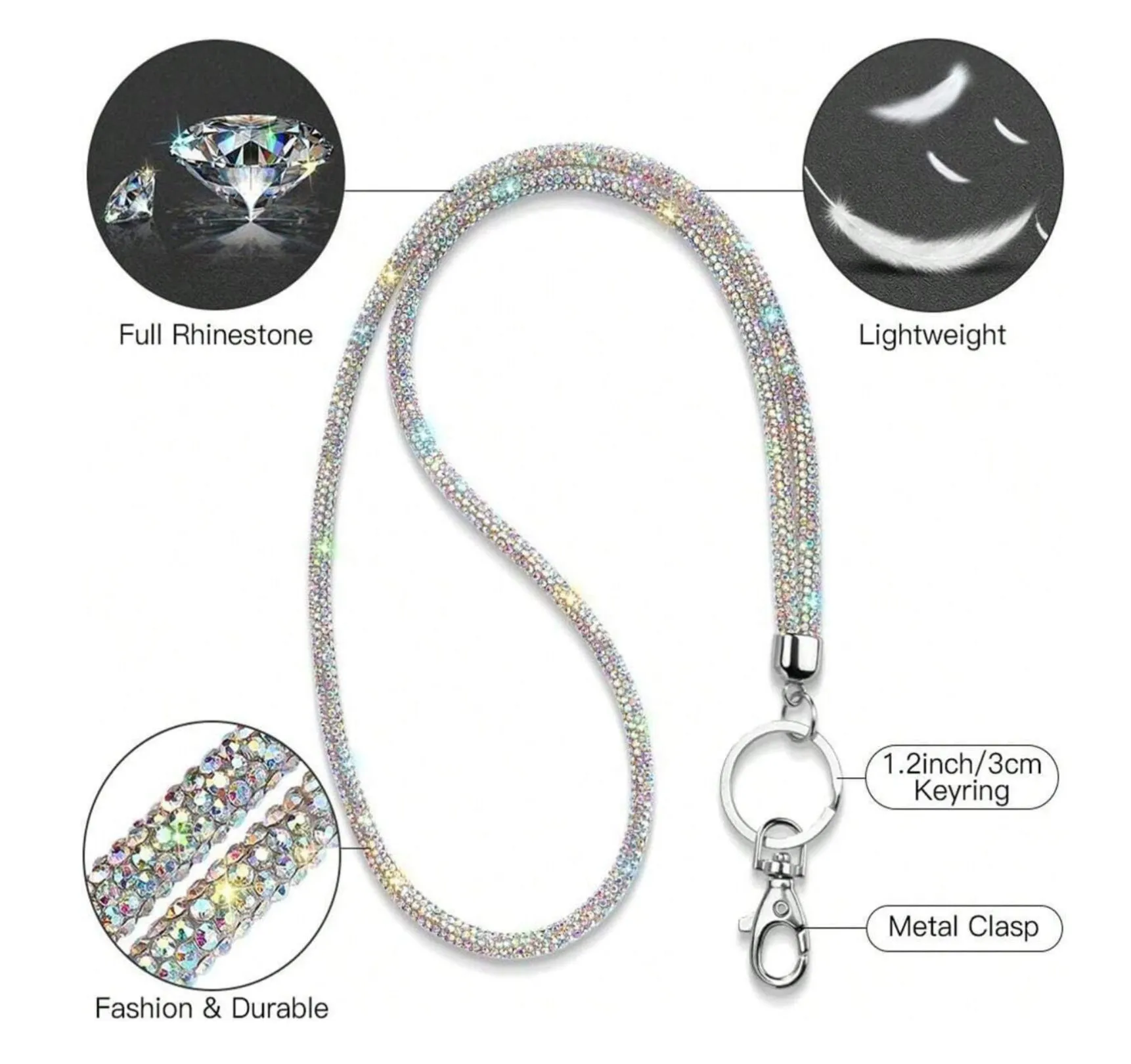 Rhinestone Bling Lanyard