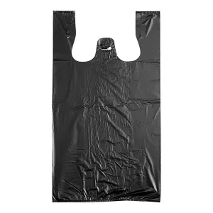 RiteSource - 11" x 6" x 20", S3 Low Density Black T-Shirt Bag, 12.75lb/Cs, 893/Case - TLDS3B