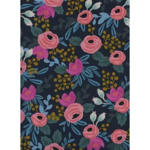 Rosa in Navy Canvas -- Menagerie by Rifle Paper Co. -- Cotton   Steel Fabrics