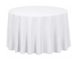 ROUND POLY LINEN - WHITE | 120"