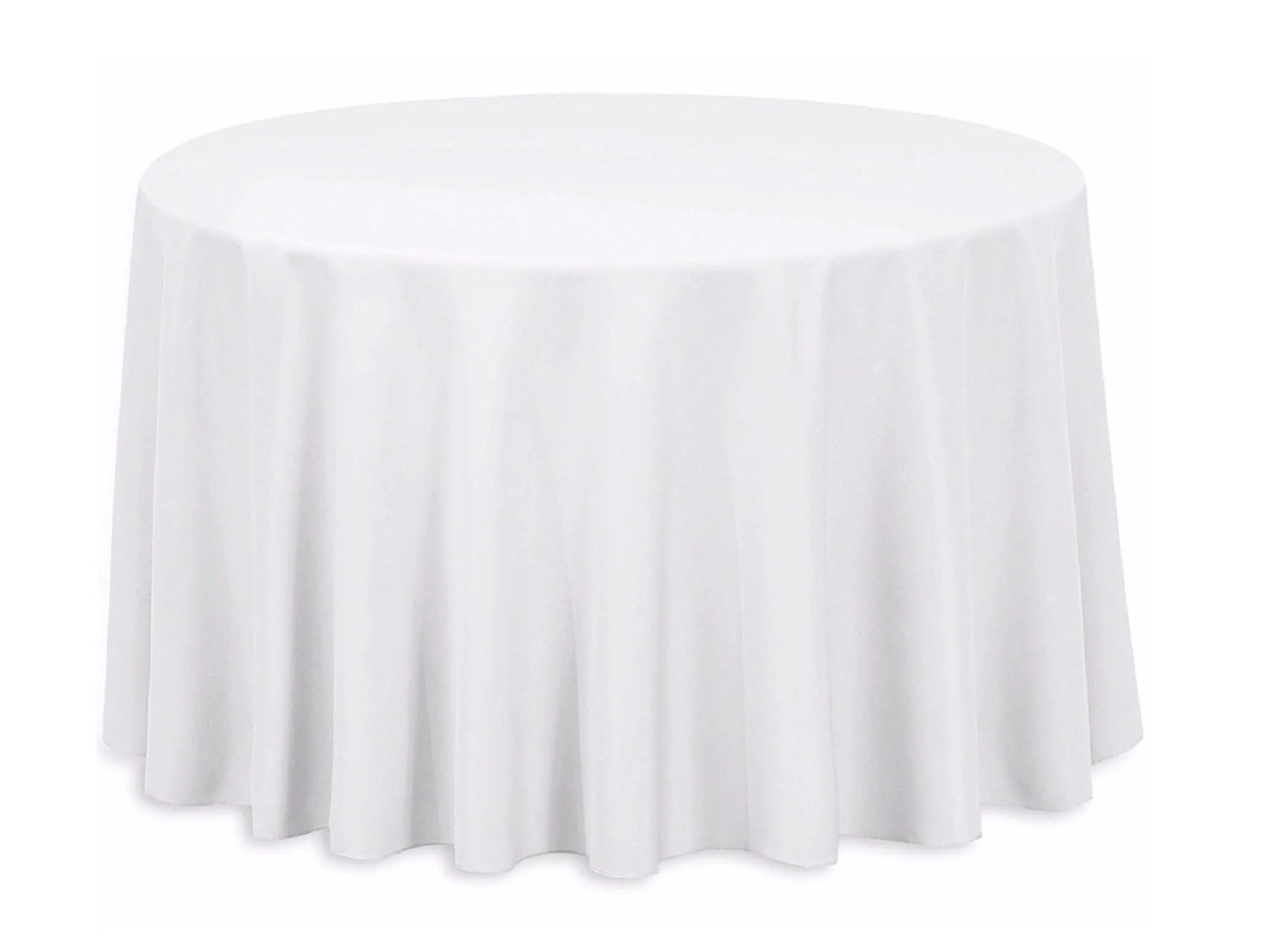 ROUND POLY LINEN - WHITE | 120"